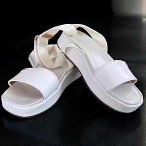 UGG Lennox White Chunky Ankle Strap Wedge Platform Sandals Womens 6